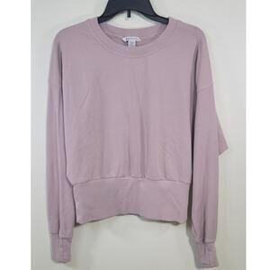 Athleta Cropped Sweatshirt Womens Medium Athleisure Sporty Gym Pilates Yoga